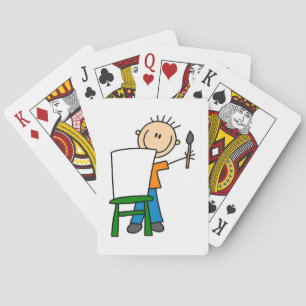 Jongen schilderen speelkaarten