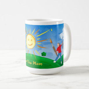 Jongen schilderende hemels koffiemok