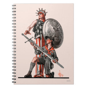 Jongen Scout en Liberty Notitieboek