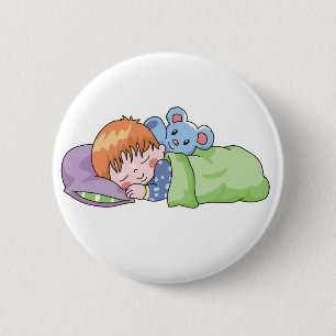 Jongen slapen ronde button 5,7 cm
