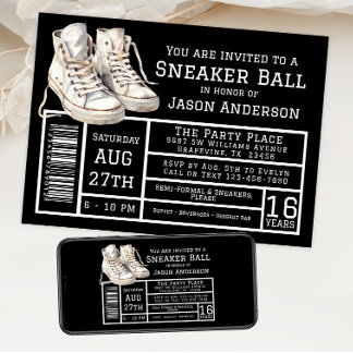 Jongen Sneaker Ball Verjaardagsfeestje Kaart