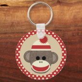 Jongen Sock aap sleutelhanger (Voorkant)