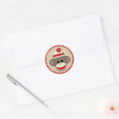 Jongen sokaap ronde sticker (Envelop)