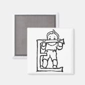 Jongen staande op letter 'E' - Magneet (Voorkant / Achterkant)