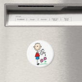 Jongen Stick Figuur Watering Bloemen Magneet (Insitu (Vaatwasser))
