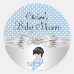 Jongen Stippen Baby Shower Sticker