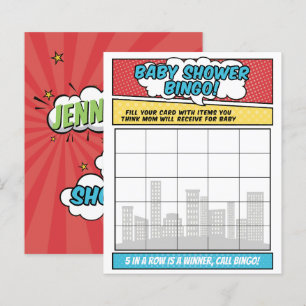 Jongen Stripboek Superheld Baby Shower Bingo Spel
