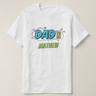 Jongen stripboek superheld baby shower vader t-shirt