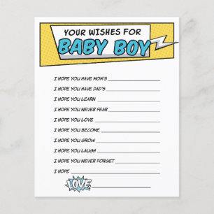 Jongen Stripboek Superheld Douche Wensen voor Baby