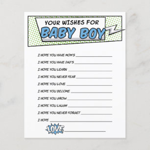 Jongen Stripboek Superheld Douche Wensen voor Baby