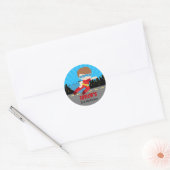 Jongen superheldStickers Kinderen van Birthday Par Ronde Sticker (Envelop)