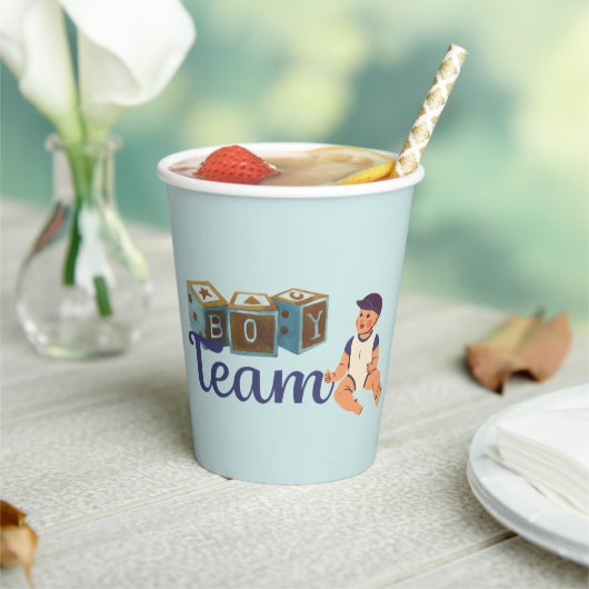 jongen team babyshower papieren beker (Insitu)
