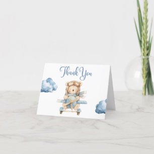 Jongen Teddy Bear Baby shower Dank je wel Bedankkaart