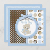 Jongen Teddy Bear Blank Square (Voorkant / Achterkant)