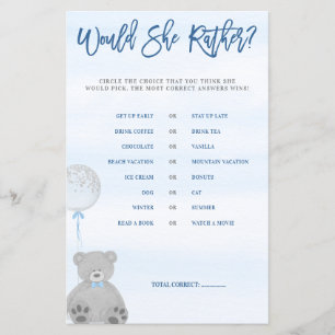 Jongen Teddy Bear Blue Gray Balballon zou ze een b