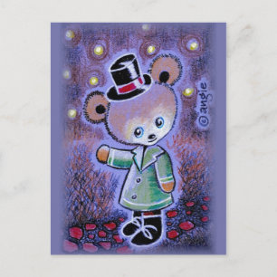 Jongen Teddy Bear in Top Hat Briefkaart