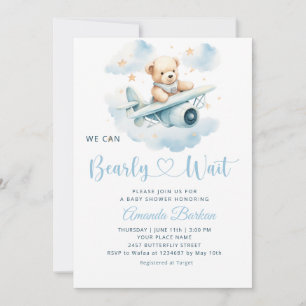 Jongen Teddy Bear, we kunnen het Baby shower afwac Kaart