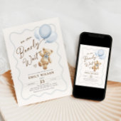 Jongen Teddy Bear, we kunnen het Baby shower afwac Kaart