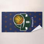 Jongen Teen Basketball Sports Green Navy White Nam Badhanddoek (Badhanddoek)