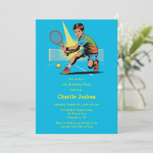 Jongen Tennis Verjaardagsfeest Kaart