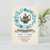 Jongen theepartijenuitnodiging kaart (Staand voorkant)