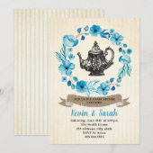 Jongen theepartijenuitnodiging kaart (Voorkant / Achterkant)