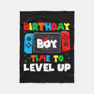 Jongen Tijd Naar Level Up Video Game Verjaardag Ga Fleece Deken