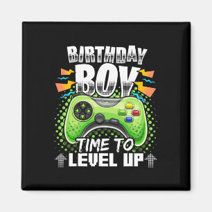 Jongen Tijd Naar Level Up Video Game Verjaardag Gi Magneet