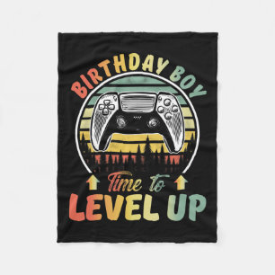Jongen Tijd om te Level Up Videogames Gamer Verjaa Fleece Deken