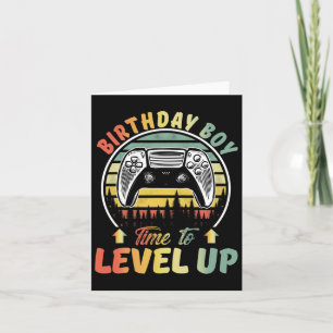 Jongen Tijd om te Level Up Videogames Gamer Verjaa Kaart