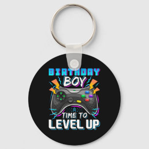 Jongen Tijd om te Level Up Videospel Verjaardag Ga Sleutelhanger