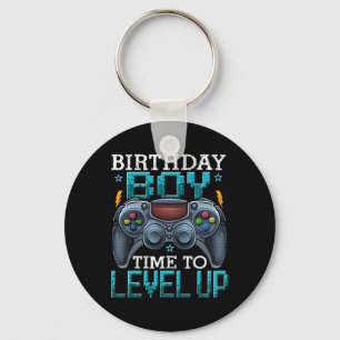 Jongen Tijd om te Level Up Videospel Verjaardag Ga Sleutelhanger