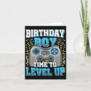 Jongen Tijd om te Level Up Videospel Verjaardag Ki Kaart