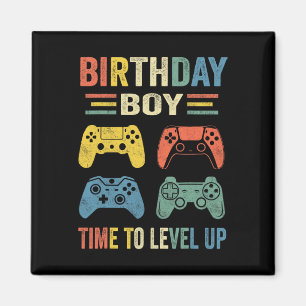 Jongen Tijd om te Level Up Videospel Verjaardagsca Magneet