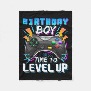 Jongen Tijd om te Levelen Verjaardag Videospel Gam Fleece Deken