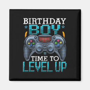 Jongen Tijd om te Levelen Video Game Verjaardag Ga Magneet