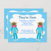 Jongen Twins Douche of Aankondiging (Voorkant / Achterkant)