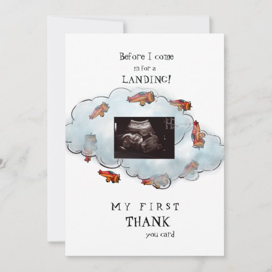 Jongen Ultrasound grappig Dank je Baby Uitzicht Bedankkaart (Voorkant)