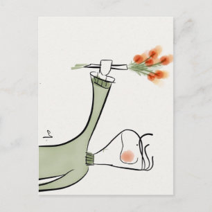 Jongen van bloemen briefkaart
