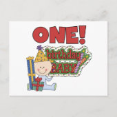 Jongen Verjaardag Baby 1e Verjaardag Tshirts en ge Briefkaart (Voorkant)