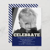 Jongen Verjaardag Party Fotouitnodigingen Uitnodiging Briefkaart (Voorkant / Achterkant)