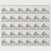 Jongen verjaardag Puppy kleurrijk schattig Cadeaupapier (Vlak)