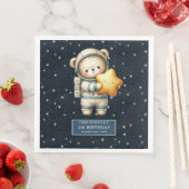 Jongen verjaardag servetten met astronaut Teddy Be (Insitu)