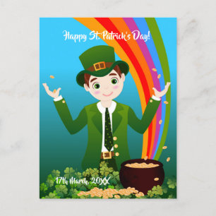 Jongen vieren de verjaardag van de verjaardag van  briefkaart