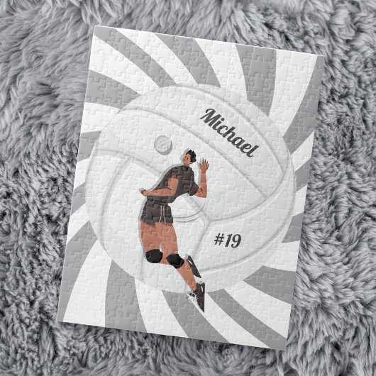 Jongen Volleyball Player Kind Naam Jersey Team Num Legpuzzel