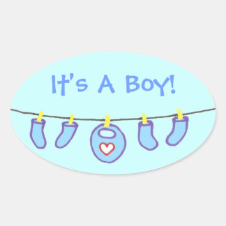 Jongen was een jongen. Gepersonaliseerd Ovale Sticker
