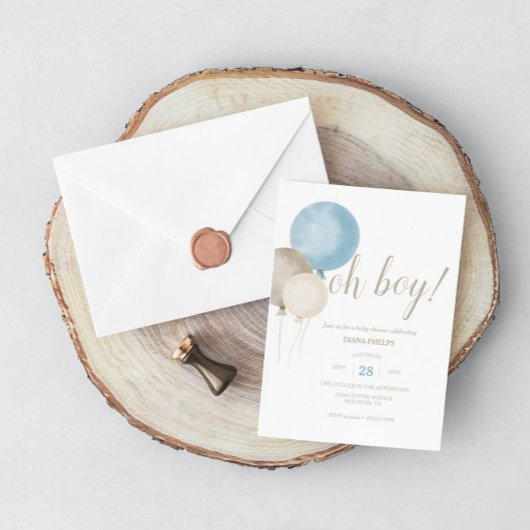 Jongen! Waterverf Baby shower Uitnodiging