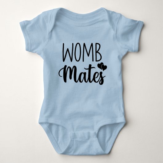 JONGEN - Womb Mates Bodysuit zwart lettertype (Voorkant)
