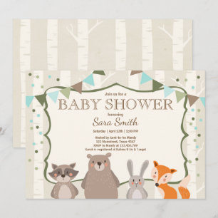 Jongen Woodland Baby shower nodigt Dierenbos uit Kaart