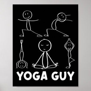 Jongen Yoga Man Oefening Stickfiguur Poster